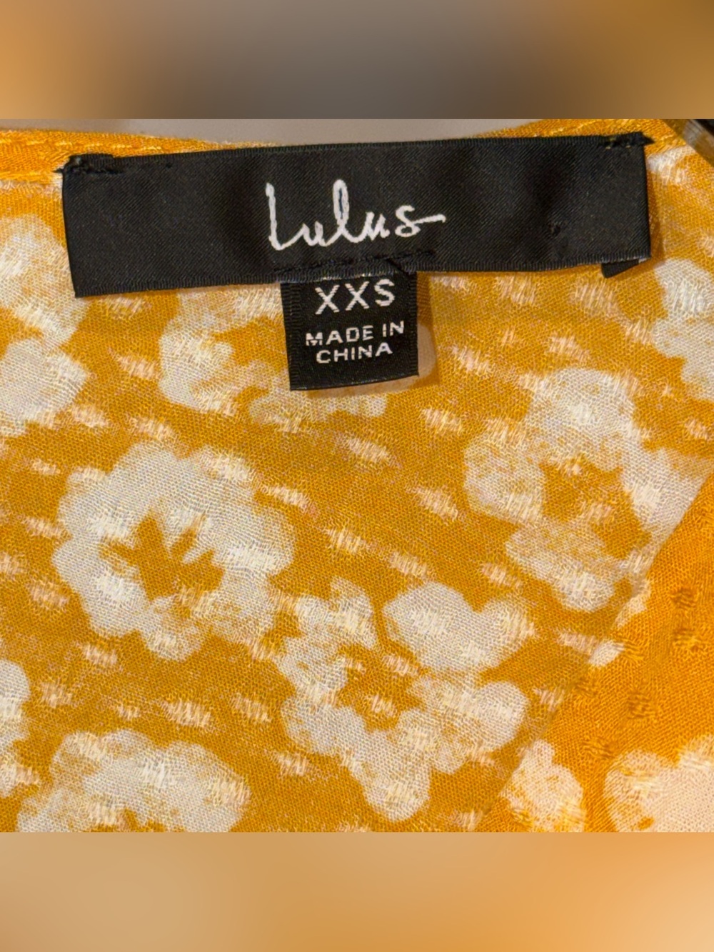 LULUS Women’s Garden Explorer Mustard Yellow Floral Print Mini Dress Size XXS - Picture 6 of 12